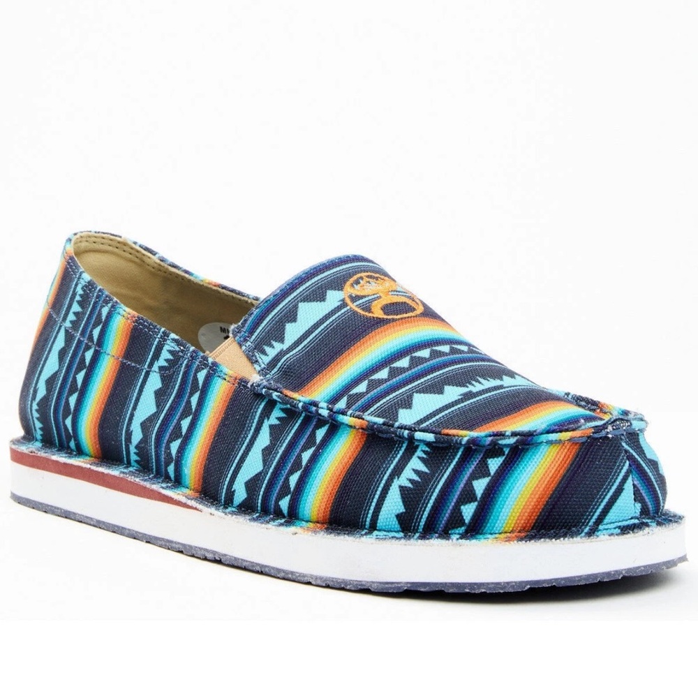 Twisted X Hooey Slip-On Shoes Women's Blue Geo Landscape WHYCL02 SIZE 9M NWOB